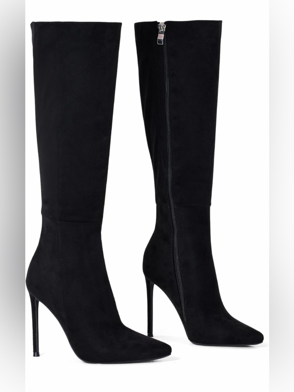 NWT-Elisabet Tang 4 inch Women's Knee High Long Boots, Stiletto Tall Pointed Toe - Picture 1 of 9